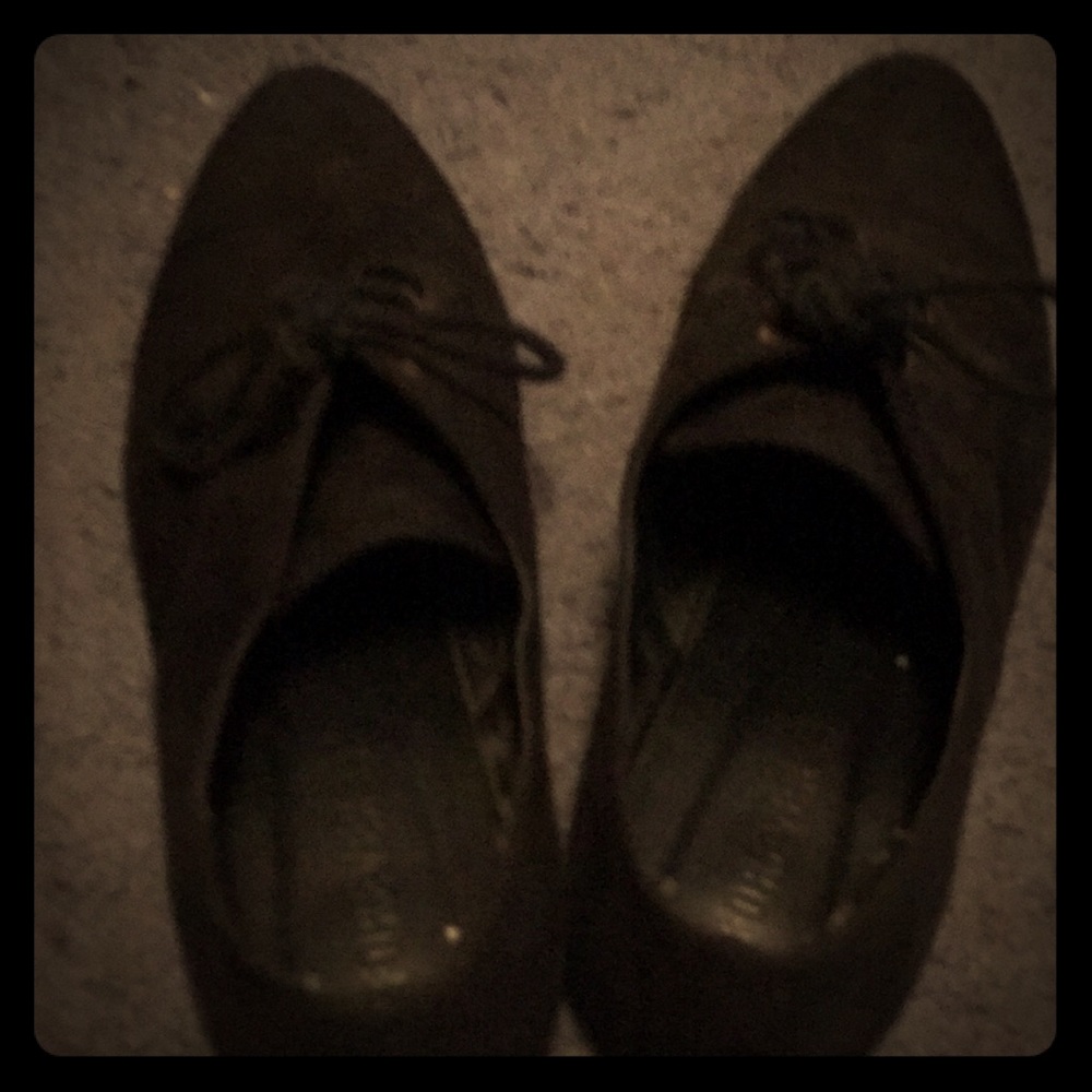 Suede lace up flats
